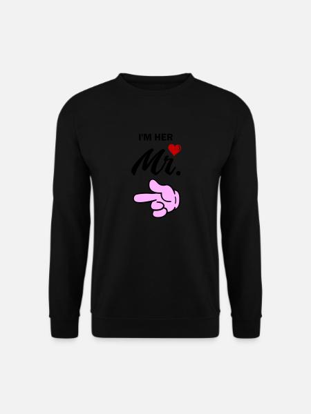 im her mr - Unisex Pullover - Schwarz