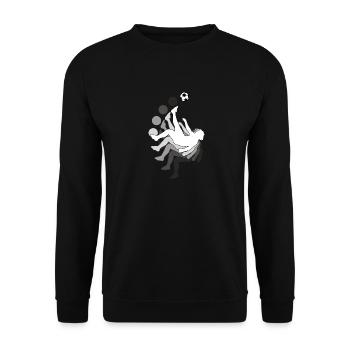 Fall Back Football Footballer Penalty Player - Unisex Sweatshirt - black - Front - Alina (178cm) & Michal (187cm)