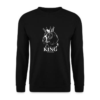 BEAGLE King Dog Dog Dog Wilsigns - Unisex Sweatshirt - black - Front - Alina (178cm) & Michal (187cm)