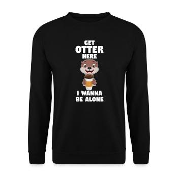 Otterliebhaber Otterkaffee Otterbesitzer Geschenk - Unisex Pullover - Schwarz - Vorne - Alina (178cm) & Michal (187cm)