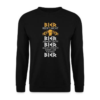 Bier Alkohol Bierliebhaber Geschenk - Unisex Pullover - Schwarz - Vorne - Alina (178cm) & Michal (187cm)