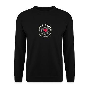 T-shirt végétalien « L'amour de la Terre - Jour de la terre heureux » Noir - Sweat-shirt Unisexe - noir - Devant - Alina (178cm) & Michal (187cm)