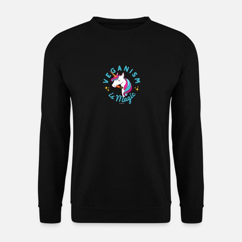 Vegan Unicorn TShirt - Veganism is Magic (Blue) - Unisex Pullover - Schwarz