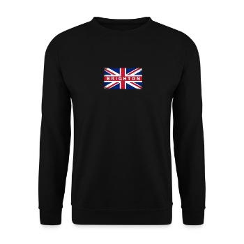 Brighton Shirt Vintage United Kingdom Flag T-Shirt - Unisex Sweatshirt - black - Front - Alina (178cm) & Michal (187cm)