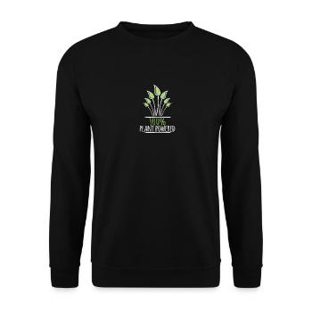 100% pflanzlich angetrieben - Unisex Pullover - Schwarz - Vorne - Alina (178cm) & Michal (187cm)