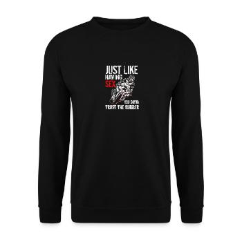 motorcycle racer superbike sex - Unisex Pullover - Schwarz - Vorne - Alina (178cm) & Michal (187cm)