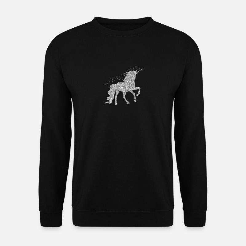 Das silberne glitzer Einhorn - Unisex Pullover - Schwarz