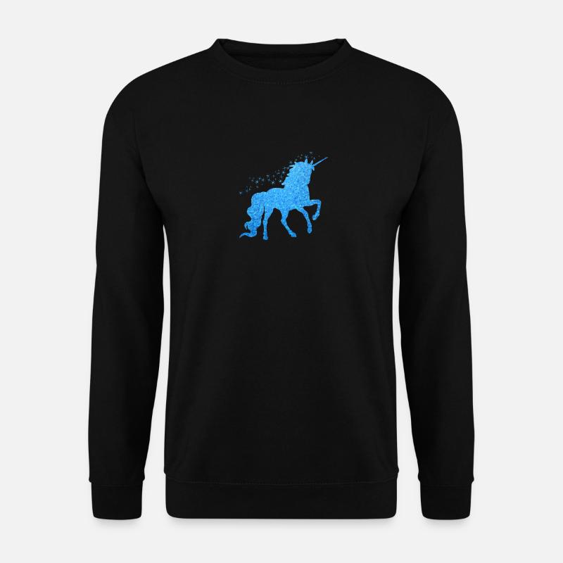 Das blaue glitzer Einhorn - Unisex Pullover - Schwarz