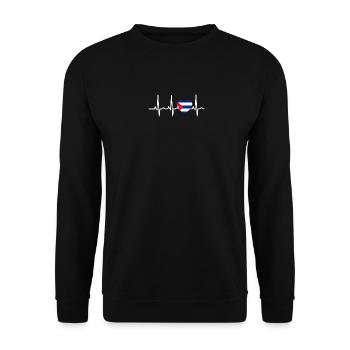 I LOVE ekg heartbeat Kuba Cuba - Sweat-shirt Unisexe - noir - Devant - Alina (178cm) & Michal (187cm)
