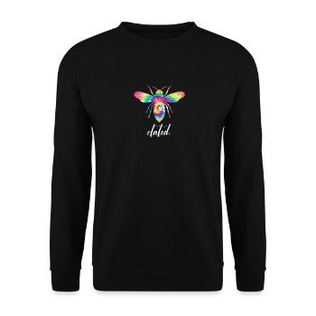 Tie Dye Bee Elated Biene Be Elated - Unisex Sweatshirt - black - Front - Alina (178cm) & Michal (187cm)