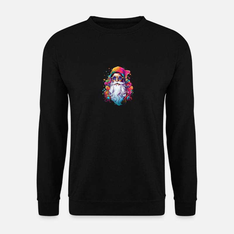 Psychedelischer Weihnachtsmann - Unisex Pullover - Schwarz