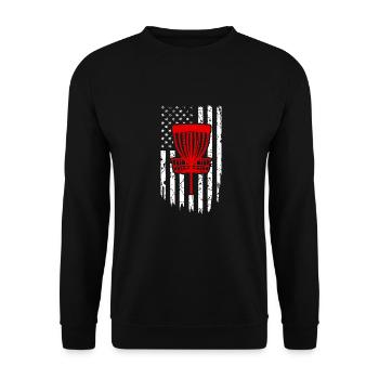 Disc Golf Disc Golfer American Falg Patriot - Unisex Sweatshirt - black - Front - Alina (178cm) & Michal (187cm)