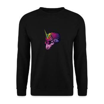 Licorne avec corne colorée - Sweat-shirt Unisexe - noir - Devant - Alina (178cm) & Michal (187cm)