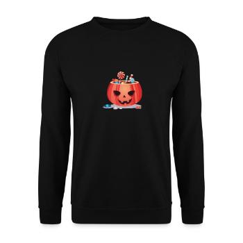 Happy Halloween Pumpkin - Unisex Sweatshirt - black - Front - Alina (178cm) & Michal (187cm)