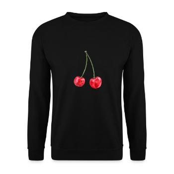 Kirschen - Unisex Pullover - Schwarz - Vorne - Alina (178cm) & Michal (187cm)