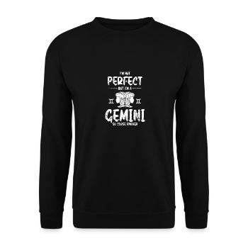 Sternzeichen Zwilling - Unisex Pullover - Schwarz - Vorne - Alina (178cm) & Michal (187cm)
