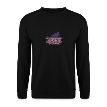 Strength of the pack is the wolf - Unisex Sweatshirt - black - Front - Alina (178cm) & Michal (187cm)