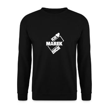 Liebespaar Marek - Unisex Pullover - Schwarz - Vorne - Alina (178cm) & Michal (187cm)