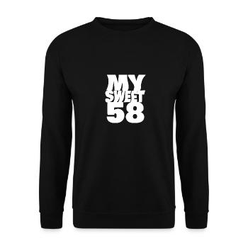 Birthday 58 - Unisex Sweatshirt - black - Front - Alina (178cm) & Michal (187cm)