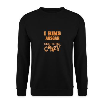First name Ansgar - Unisex Sweatshirt - black - Front - Alina (178cm) & Michal (187cm)