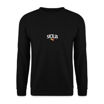Sizilien Sicilia Sicilian Sicily Italy Italian - Unisex Pullover - Schwarz - Vorne - Alina (178cm) & Michal (187cm)