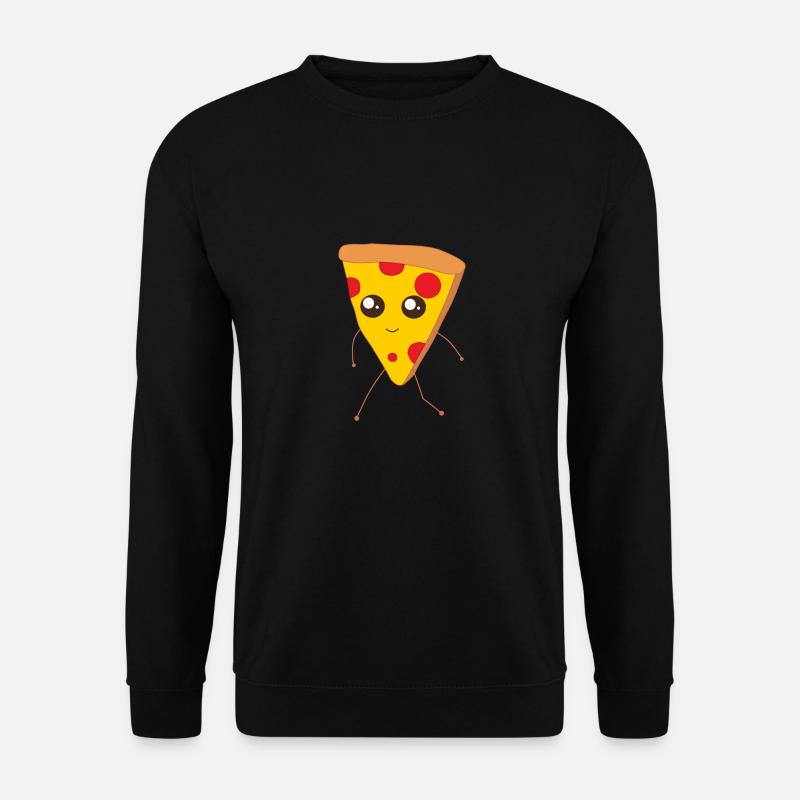 Leckere Kawaii Pizza - Unisex Pullover - Schwarz