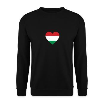 Love Liebe geschenk UNGARN Hungary - Unisex Pullover - Schwarz - Vorne - Alina (178cm) & Michal (187cm)
