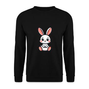 Rabbit Rabbit - Unisex Sweatshirt - black - Front - Alina (178cm) & Michal (187cm)