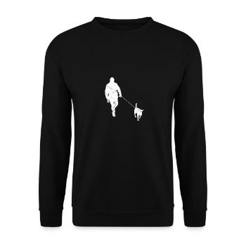 Promenade avec chien promenade en laisse - Sweat-shirt Unisexe - noir - Devant - Alina (178cm) & Michal (187cm)