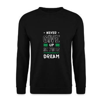 Gib Nie Auf - Never Give Up - Unisex Pullover - Schwarz - Vorne - Alina (178cm) & Michal (187cm)
