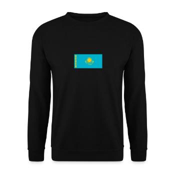 Nationalflagge von Kasachstan - Unisex Pullover - Schwarz - Vorne - Alina (178cm) & Michal (187cm)