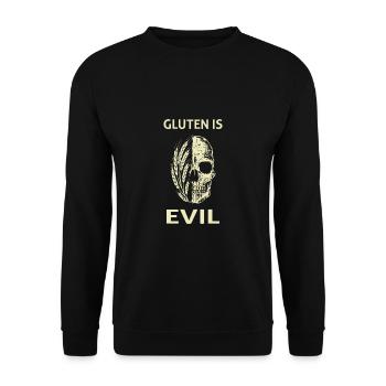 Glutenunverträglichkeit Gluten Ist Evil Zöliakie - Unisex Pullover - Schwarz - Vorne - Alina (178cm) & Michal (187cm)