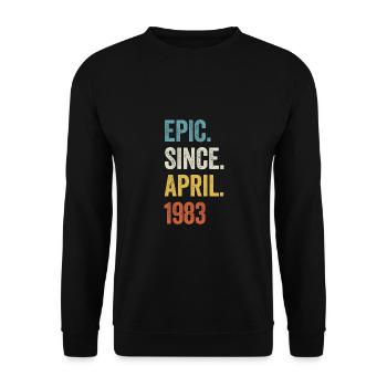 40 Years Epic Since April 1983 40th Birthday - Unisex Sweatshirt - black - Front - Alina (178cm) & Michal (187cm)