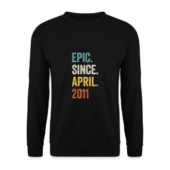 12 ans Epic depuis avril 2011 12e anniversaire - Sweat-shirt Unisexe - noir - Devant - Alina (178cm) & Michal (187cm)