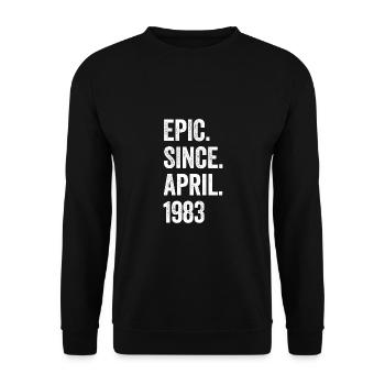 40 Years Epic Since April 1983 40th Birthday - Unisex Sweatshirt - black - Front - Alina (178cm) & Michal (187cm)