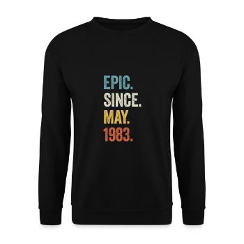 40 Years Old Epic Since May 1983 40th Birthday - Unisex Sweatshirt - black - Front - Alina (178cm) & Michal (187cm)