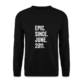 12e anniversaire 12 ans épiques depuis juin 2011 - Sweat-shirt Unisexe - noir - Devant - Alina (178cm) & Michal (187cm)