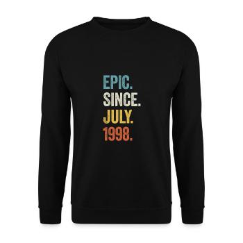 25 Years Old Epic Since July 1998 25th Birthday - Unisex Sweatshirt - black - Front - Alina (178cm) & Michal (187cm)