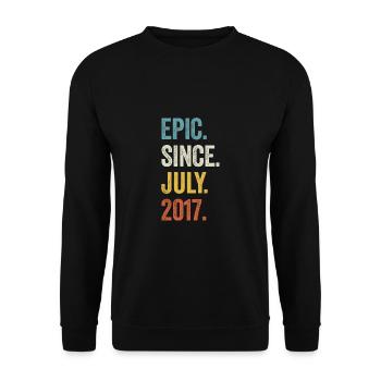 6 Years Old Epic Since July 2017 6th Birthday - Unisex Sweatshirt - black - Front - Alina (178cm) & Michal (187cm)