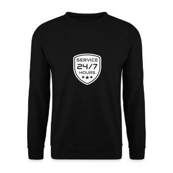 Professionelles 24/7 Support-Service-Logo. 24 Stunden s - Unisex Pullover - Schwarz - Vorne - Alina (178cm) & Michal (187cm)