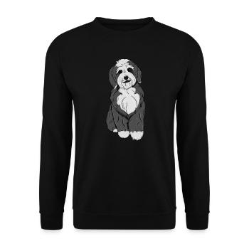 Bernedoodle Dog - Unisex Sweatshirt - black - Front - Alina (178cm) & Michal (187cm)