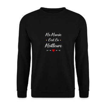 Ma mamie c'est la meilleure - Sweat-shirt Unisexe - noir - Devant - Alina (178cm) & Michal (187cm)