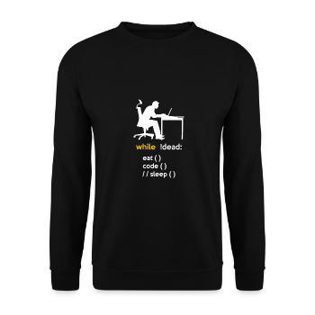Eat Sleep Code Repeat Coder Programmer Software De - Unisex Pullover - Schwarz - Vorne - Alina (178cm) & Michal (187cm)