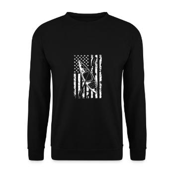 USA Graphic Kayaking Kayak Canoe Rowing Rower Padd - Unisex Pullover - Schwarz - Vorne - Alina (178cm) & Michal (187cm)