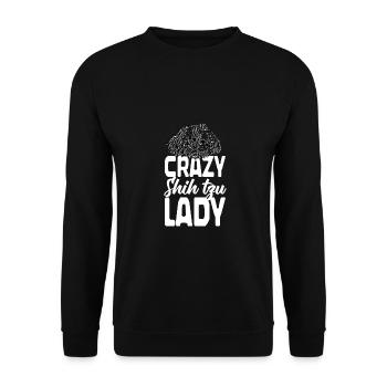 Verrückte Shih Tzu Dame Welpe Haustier Hundeliebha - Unisex Pullover - Schwarz - Vorne - Alina (178cm) & Michal (187cm)