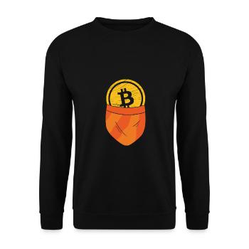 Lustige Bitcoin Krypto Blockchain Btc Spaß Liebhab - Unisex Pullover - Schwarz - Vorne - Alina (178cm) & Michal (187cm)