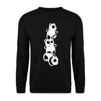 Panda panda animal cute sweet cuddly - Unisex Sweatshirt - black - Front - Alina (178cm) & Michal (187cm)