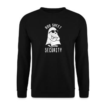 Halloween Humor Funny Ghost Boo Sheet Security - Unisex Sweatshirt - black - Front - Alina (178cm) & Michal (187cm)