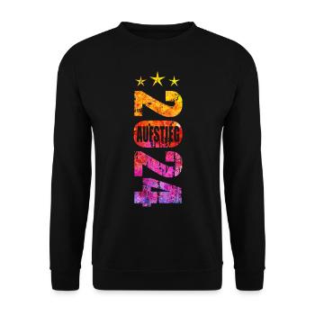 Aufsteiger 2024 Aufstiegstrikot Aufstieg 24 - Unisex Pullover - Schwarz - Vorne - Alina (178cm) & Michal (187cm)