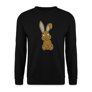 Süßer Hase mit Knickohr - Unisex Pullover - Schwarz - Vorne - Alina (178cm) & Michal (187cm)